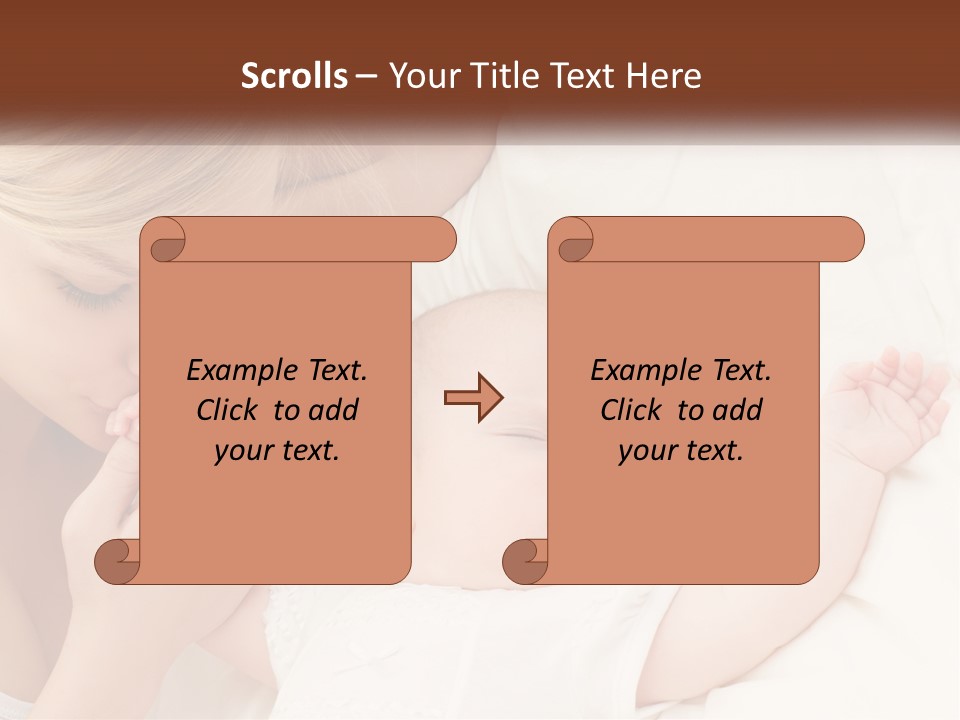 A Woman And A Baby Laying On A Bed PowerPoint Template
