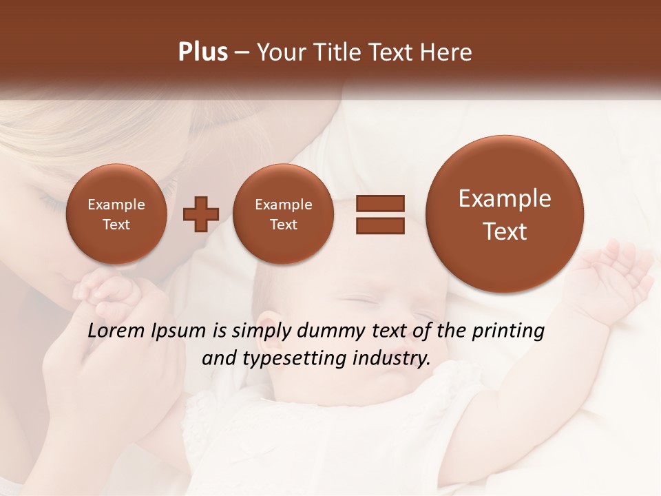 A Woman And A Baby Laying On A Bed PowerPoint Template