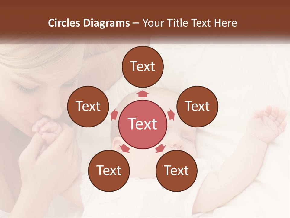 A Woman And A Baby Laying On A Bed PowerPoint Template