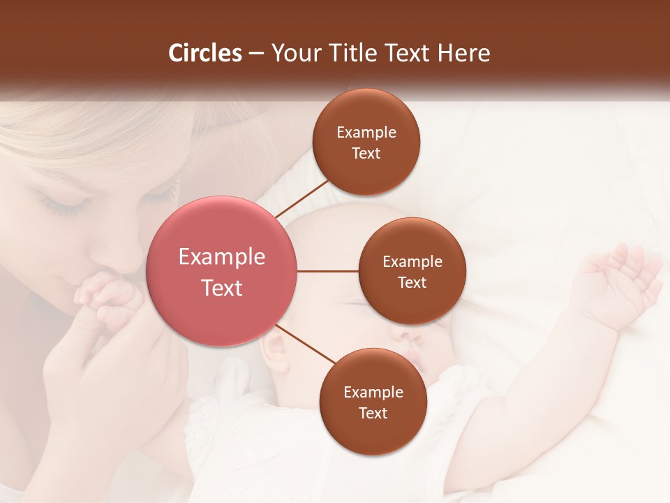 A Woman And A Baby Laying On A Bed PowerPoint Template