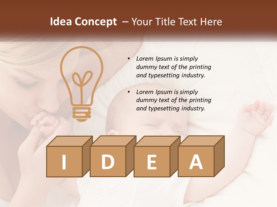 A Woman And A Baby Laying On A Bed PowerPoint Template