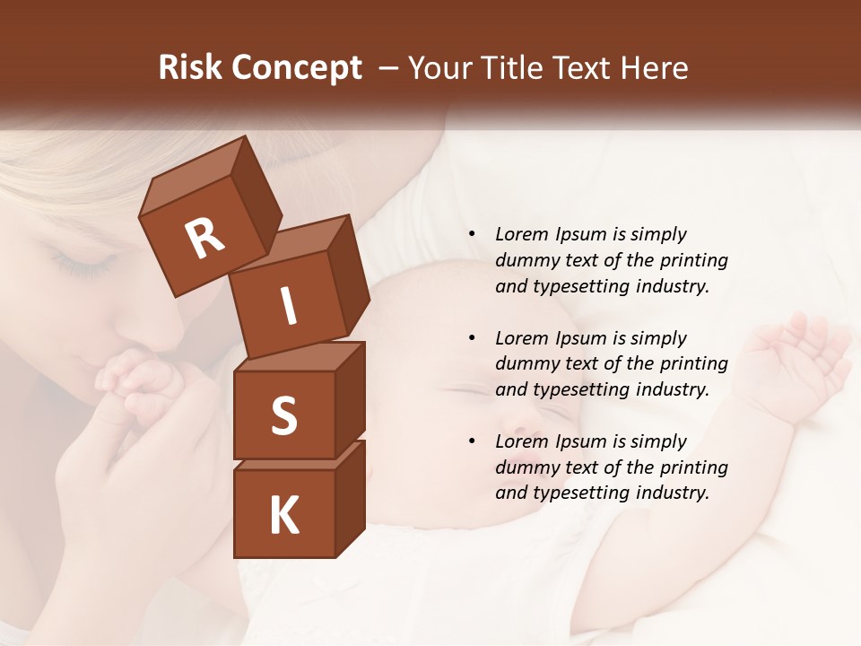 A Woman And A Baby Laying On A Bed PowerPoint Template