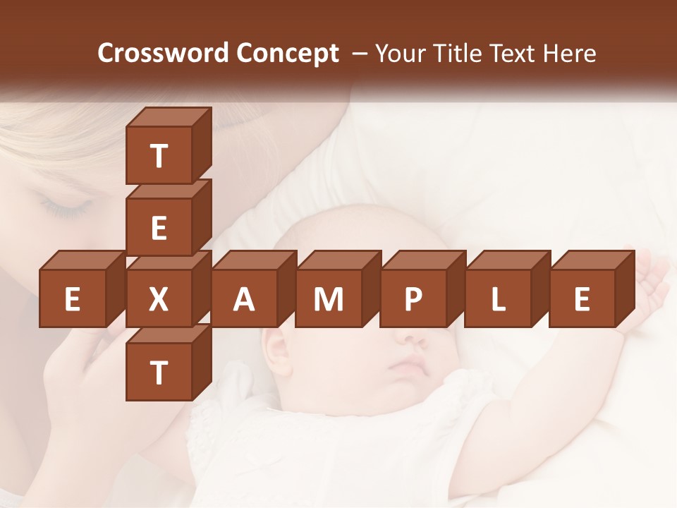 A Woman And A Baby Laying On A Bed PowerPoint Template