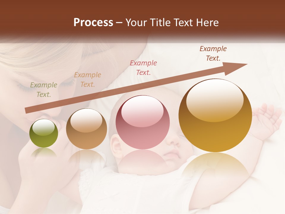 A Woman And A Baby Laying On A Bed PowerPoint Template