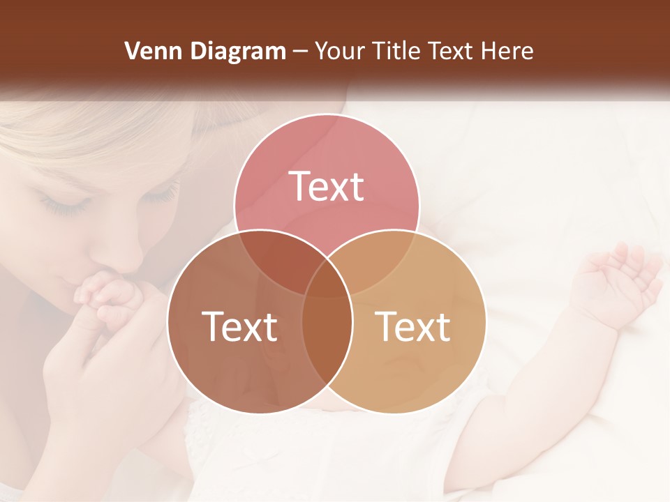 A Woman And A Baby Laying On A Bed PowerPoint Template
