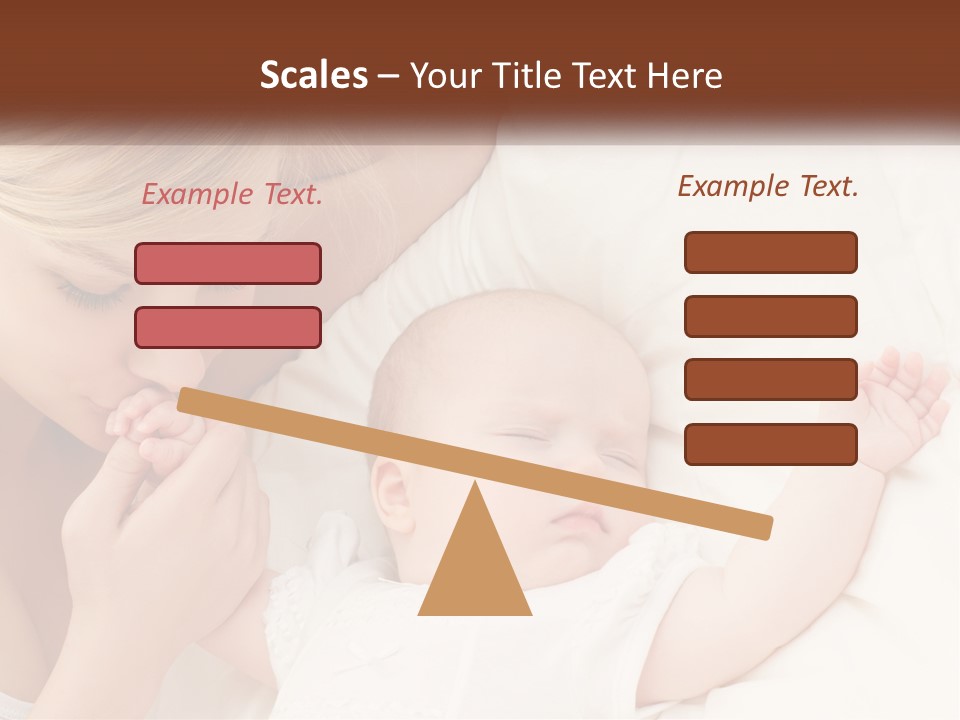A Woman And A Baby Laying On A Bed PowerPoint Template