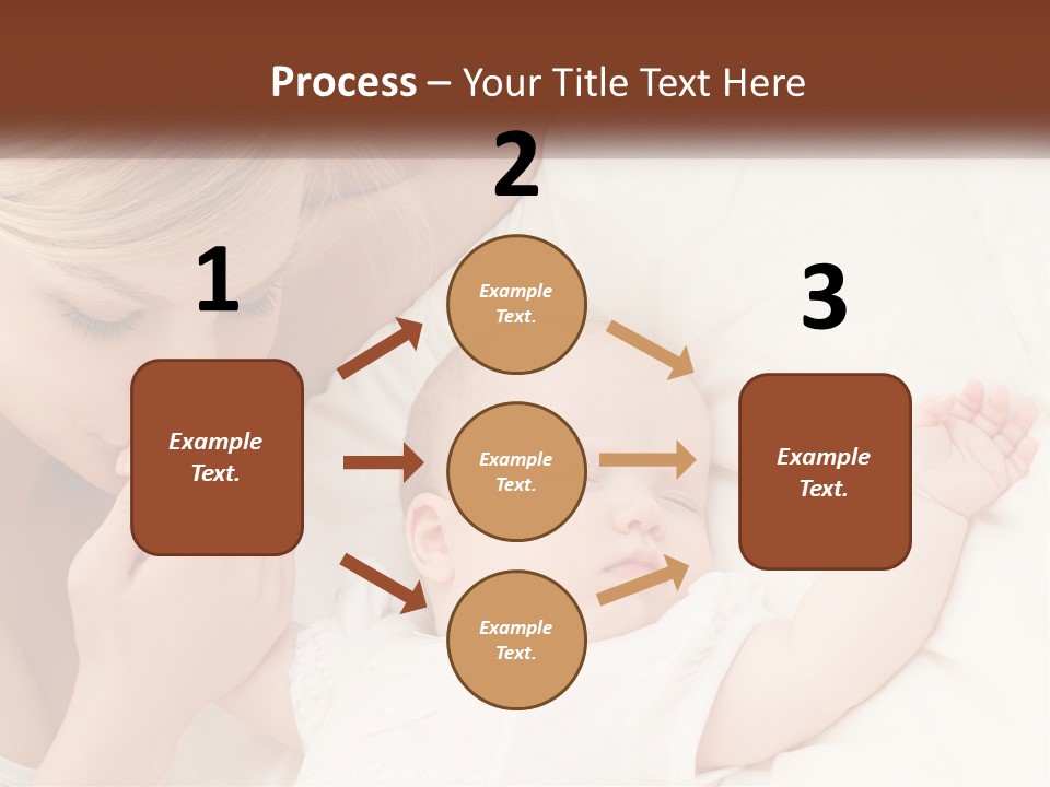 A Woman And A Baby Laying On A Bed PowerPoint Template