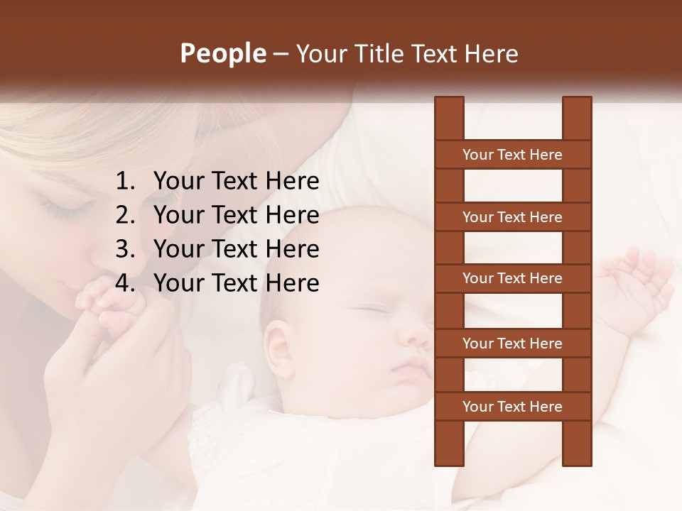 A Woman And A Baby Laying On A Bed PowerPoint Template