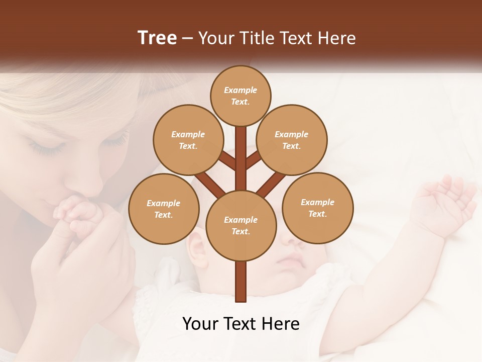 A Woman And A Baby Laying On A Bed PowerPoint Template
