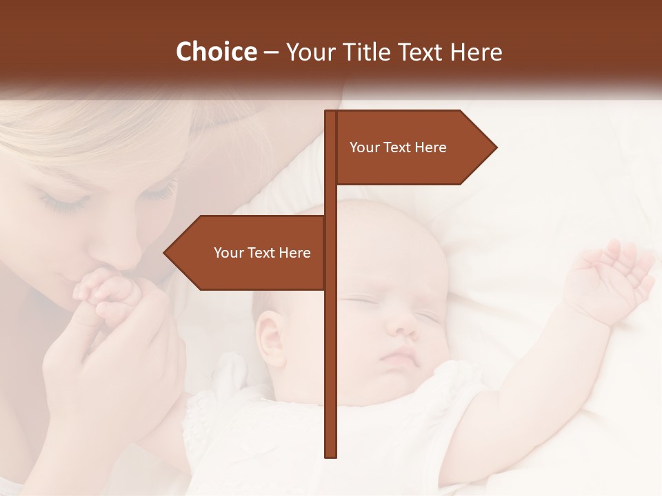 A Woman And A Baby Laying On A Bed PowerPoint Template