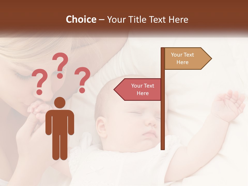 A Woman And A Baby Laying On A Bed PowerPoint Template