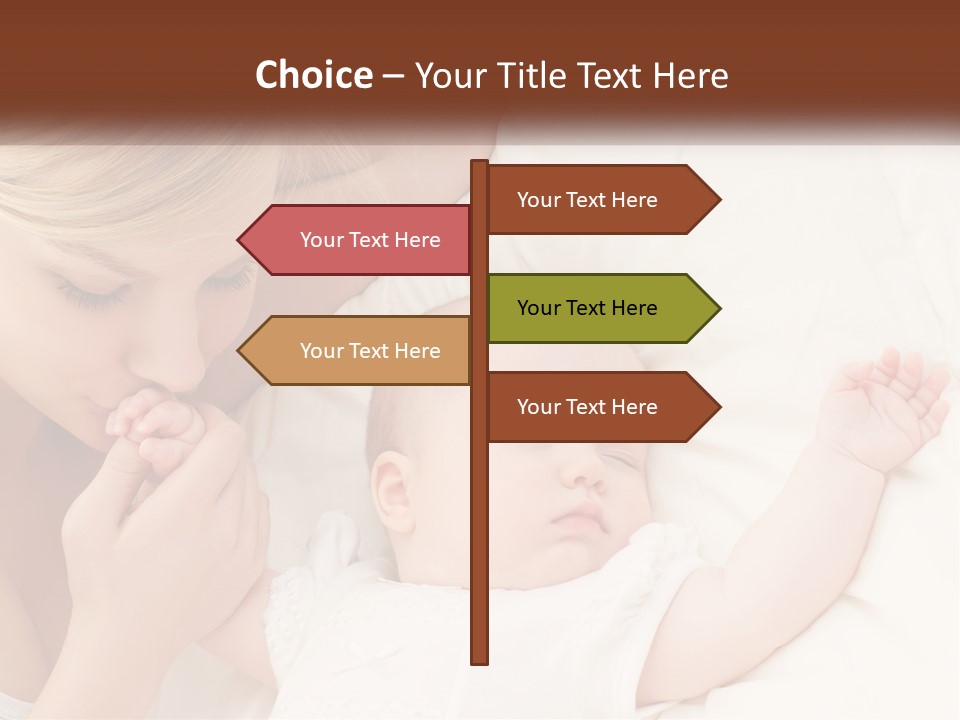 A Woman And A Baby Laying On A Bed PowerPoint Template