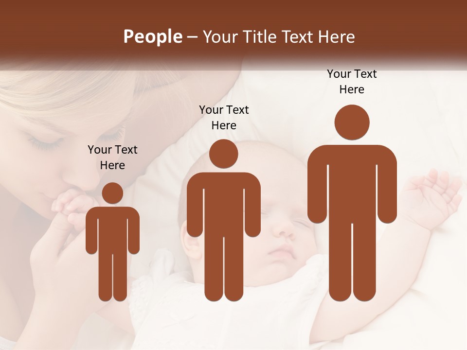 A Woman And A Baby Laying On A Bed PowerPoint Template