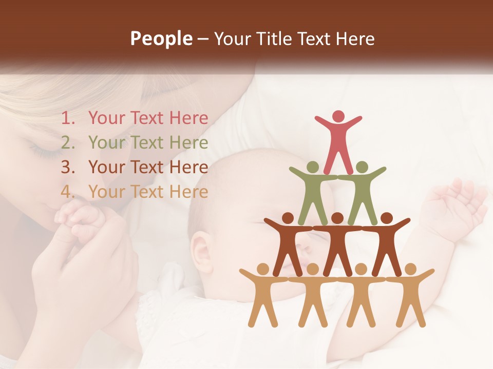 A Woman And A Baby Laying On A Bed PowerPoint Template