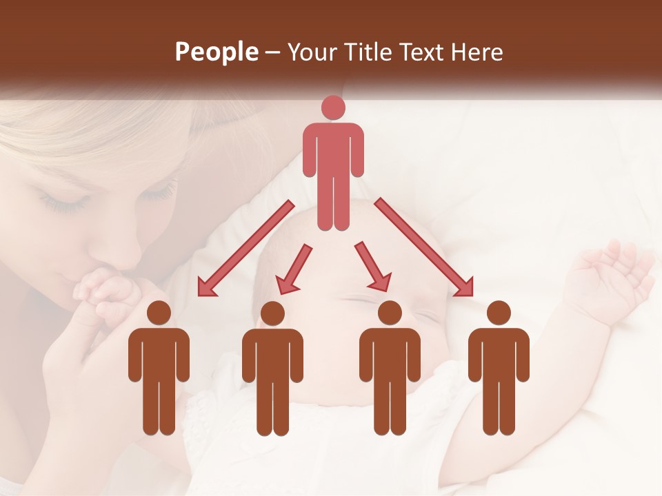 A Woman And A Baby Laying On A Bed PowerPoint Template
