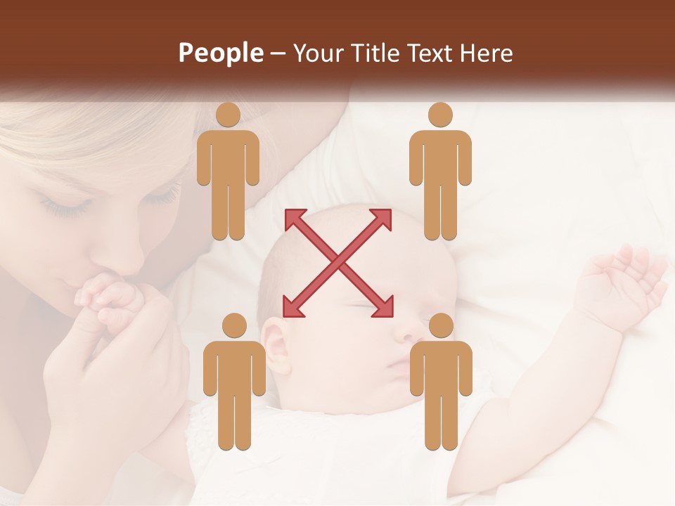 A Woman And A Baby Laying On A Bed PowerPoint Template