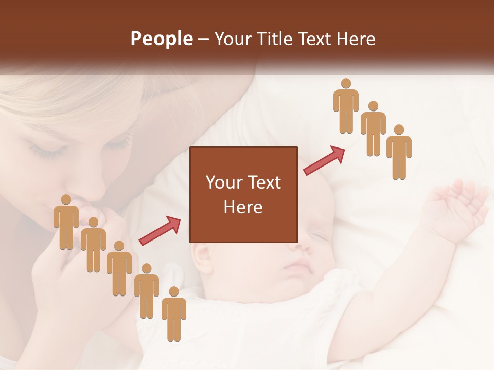 A Woman And A Baby Laying On A Bed PowerPoint Template