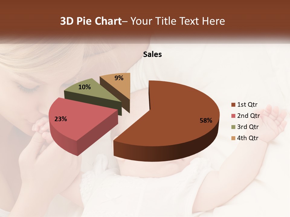 A Woman And A Baby Laying On A Bed PowerPoint Template