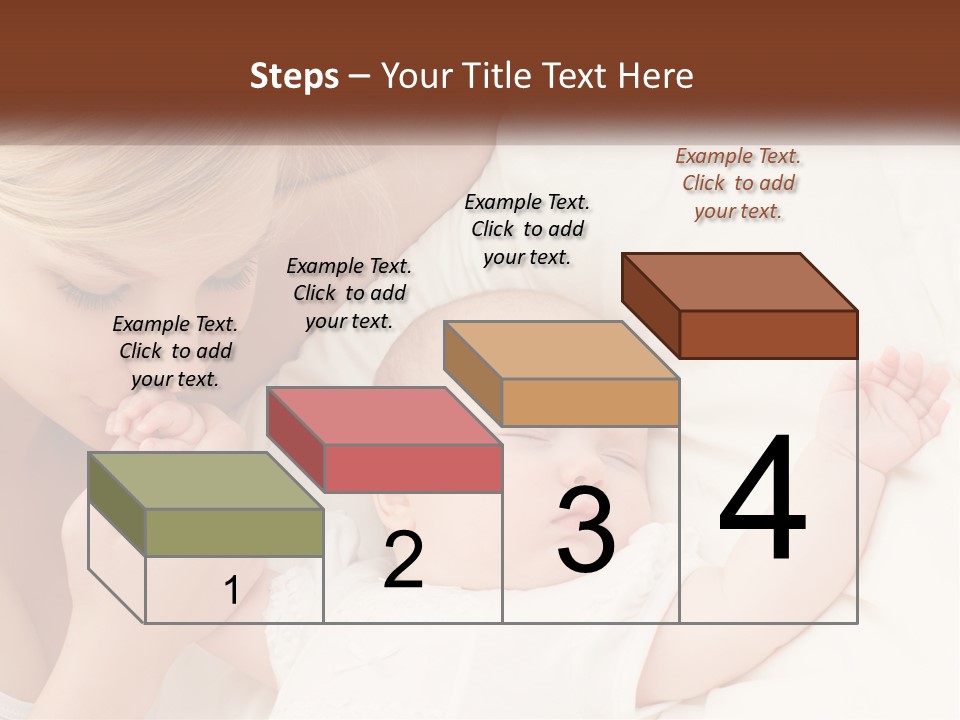 A Woman And A Baby Laying On A Bed PowerPoint Template
