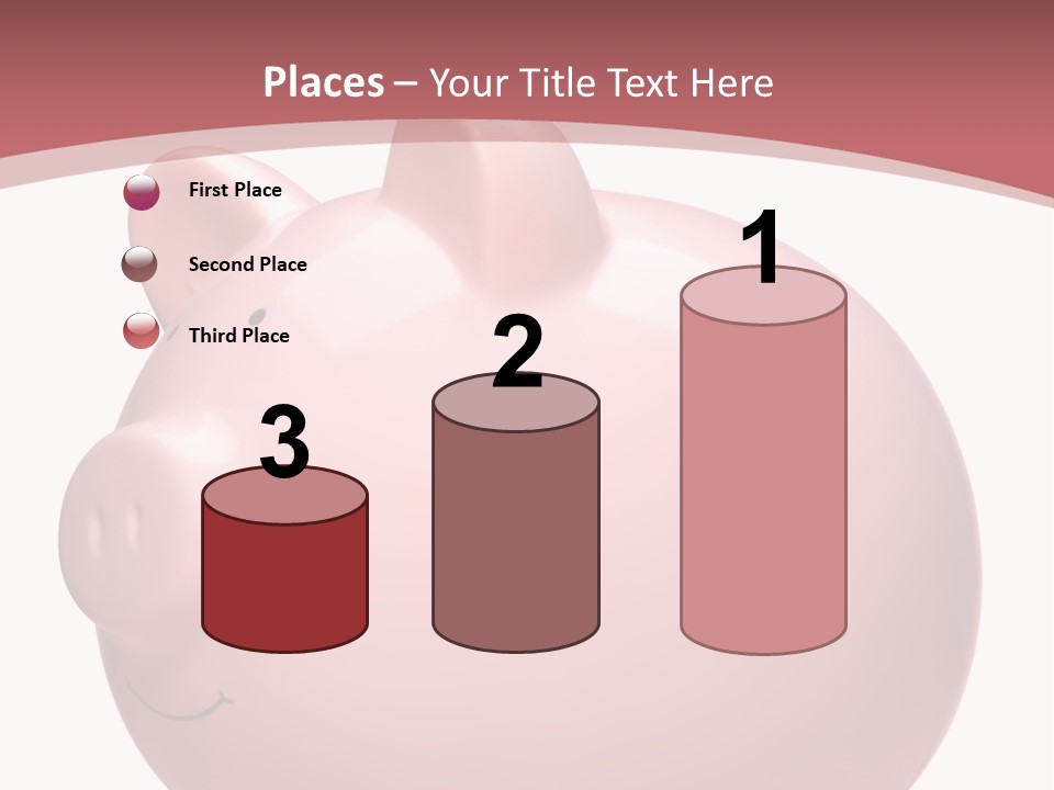 A Pink Piggy Bank Sitting On Top Of A Table PowerPoint Template