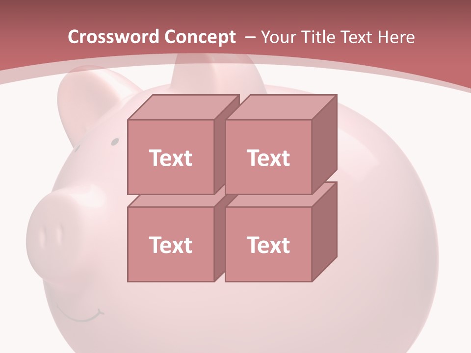 A Pink Piggy Bank Sitting On Top Of A Table PowerPoint Template