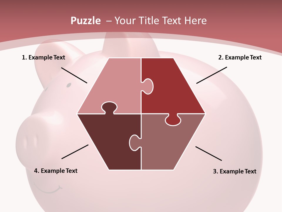 A Pink Piggy Bank Sitting On Top Of A Table PowerPoint Template