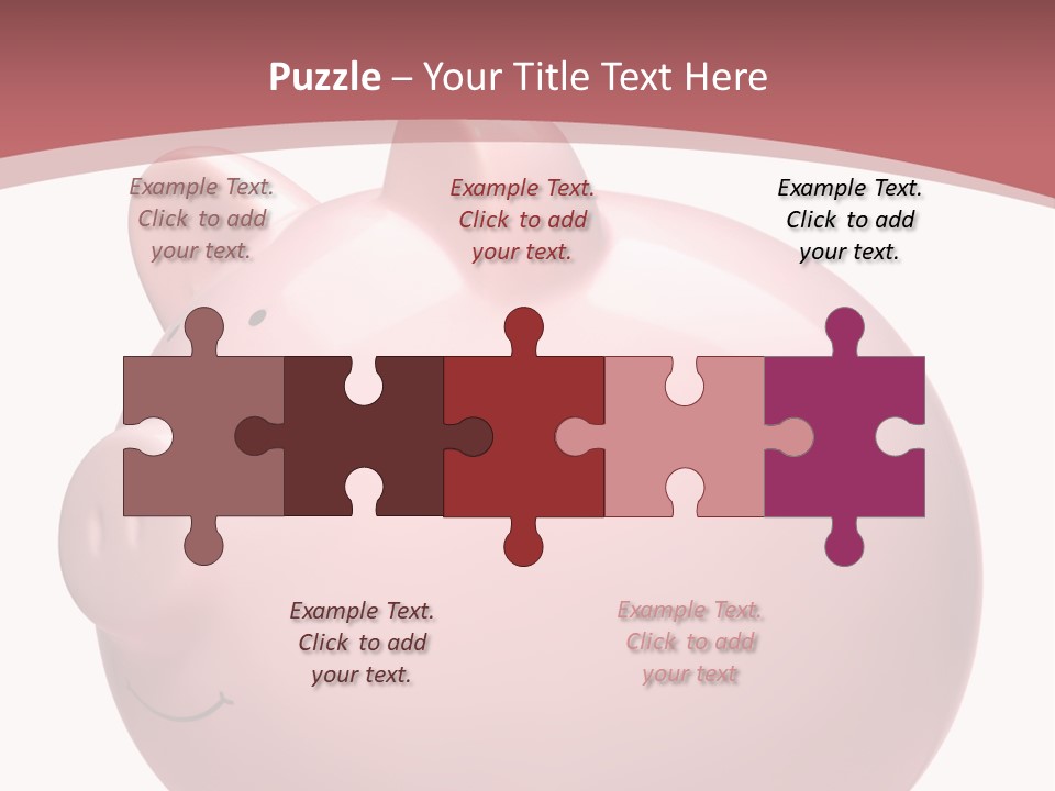 A Pink Piggy Bank Sitting On Top Of A Table PowerPoint Template
