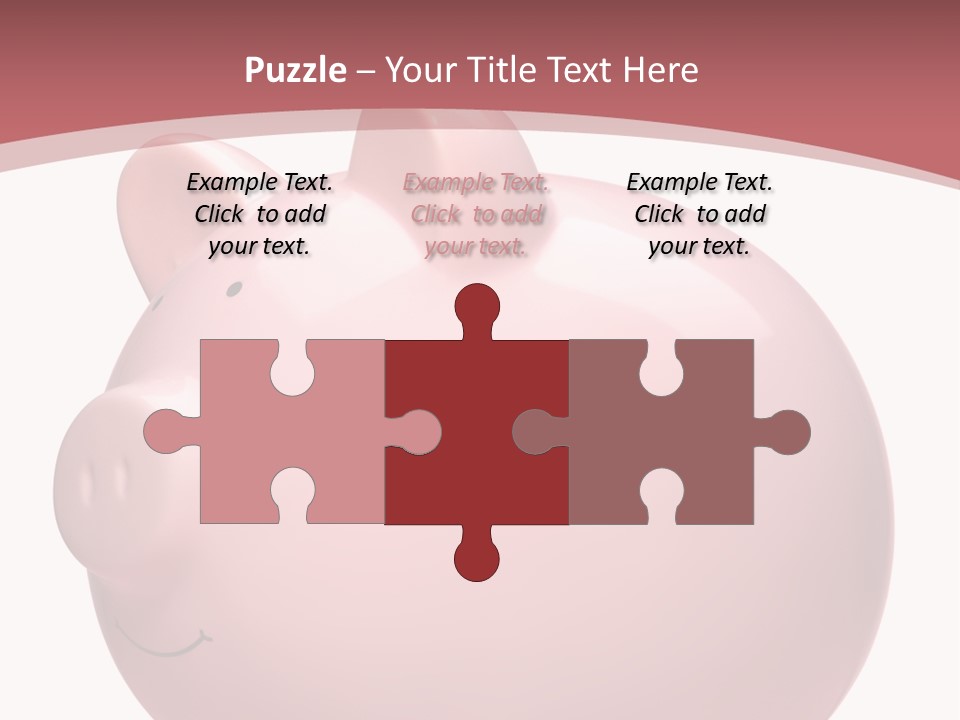 A Pink Piggy Bank Sitting On Top Of A Table PowerPoint Template
