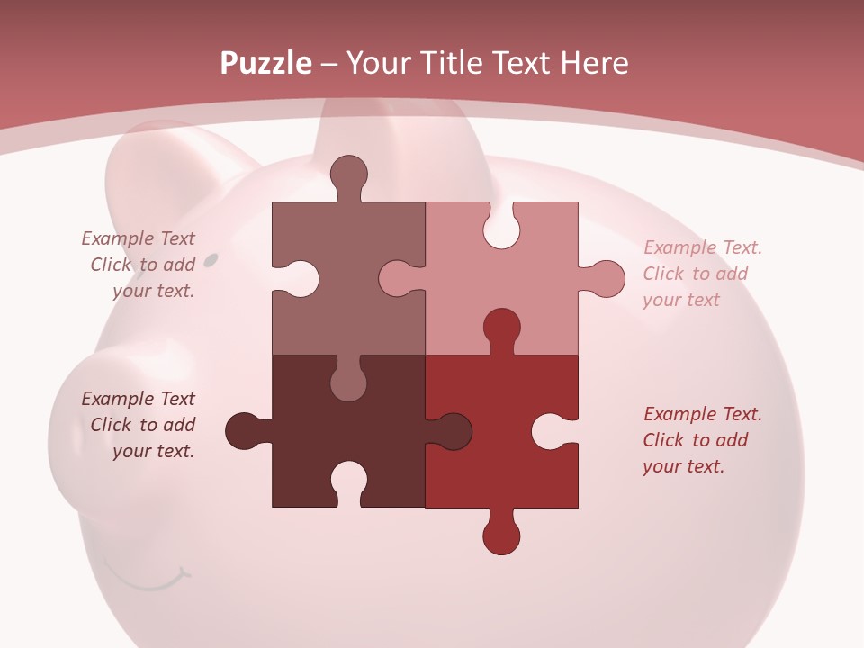 A Pink Piggy Bank Sitting On Top Of A Table PowerPoint Template