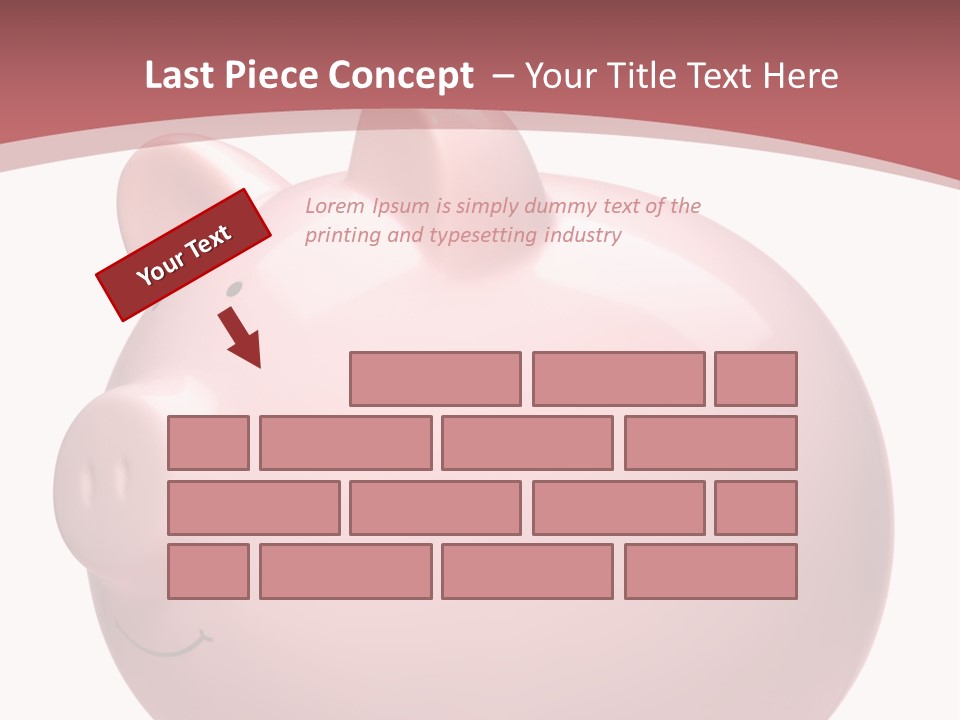 A Pink Piggy Bank Sitting On Top Of A Table PowerPoint Template