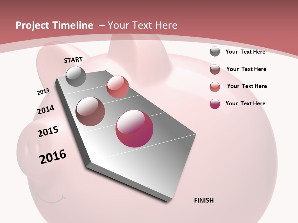 A Pink Piggy Bank Sitting On Top Of A Table PowerPoint Template
