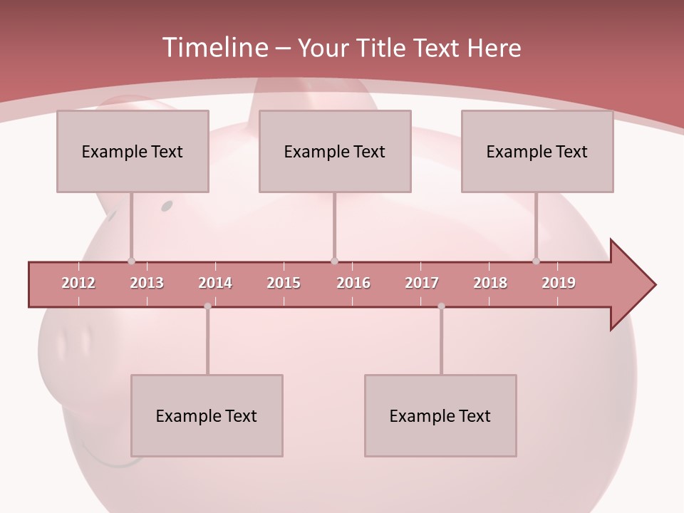 A Pink Piggy Bank Sitting On Top Of A Table PowerPoint Template