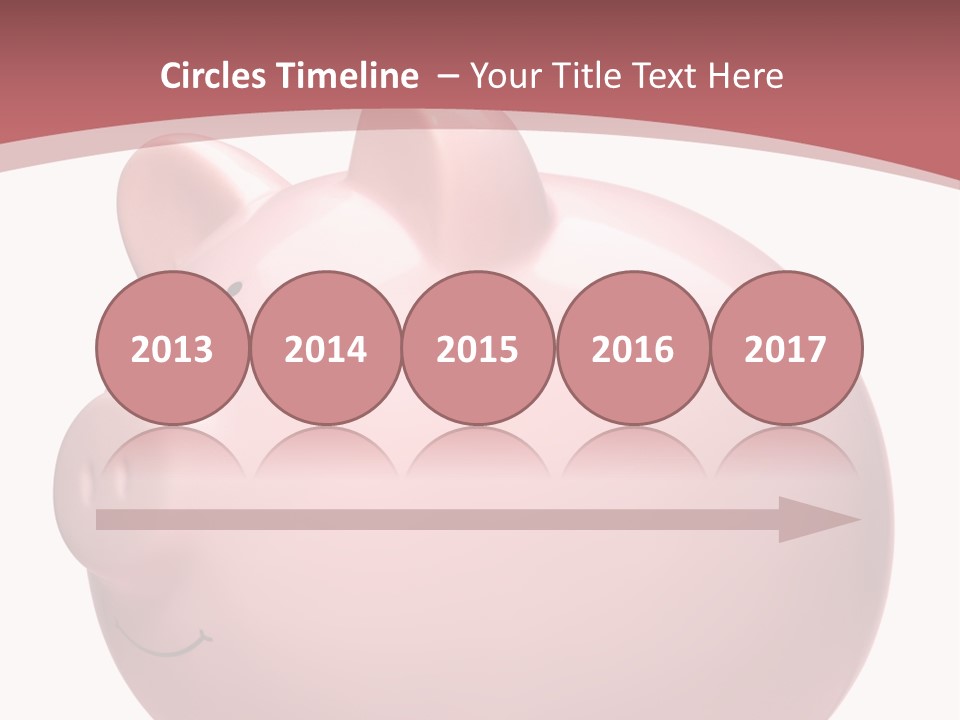A Pink Piggy Bank Sitting On Top Of A Table PowerPoint Template