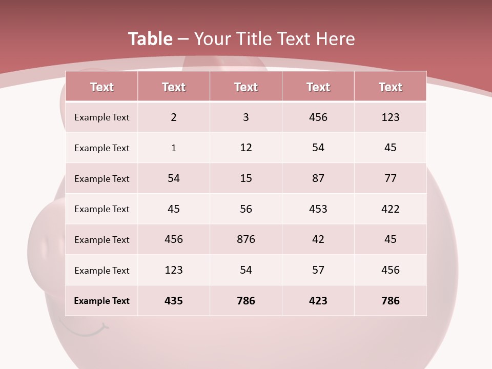 A Pink Piggy Bank Sitting On Top Of A Table PowerPoint Template