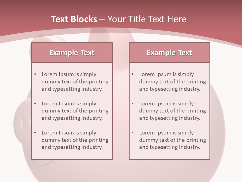 A Pink Piggy Bank Sitting On Top Of A Table PowerPoint Template