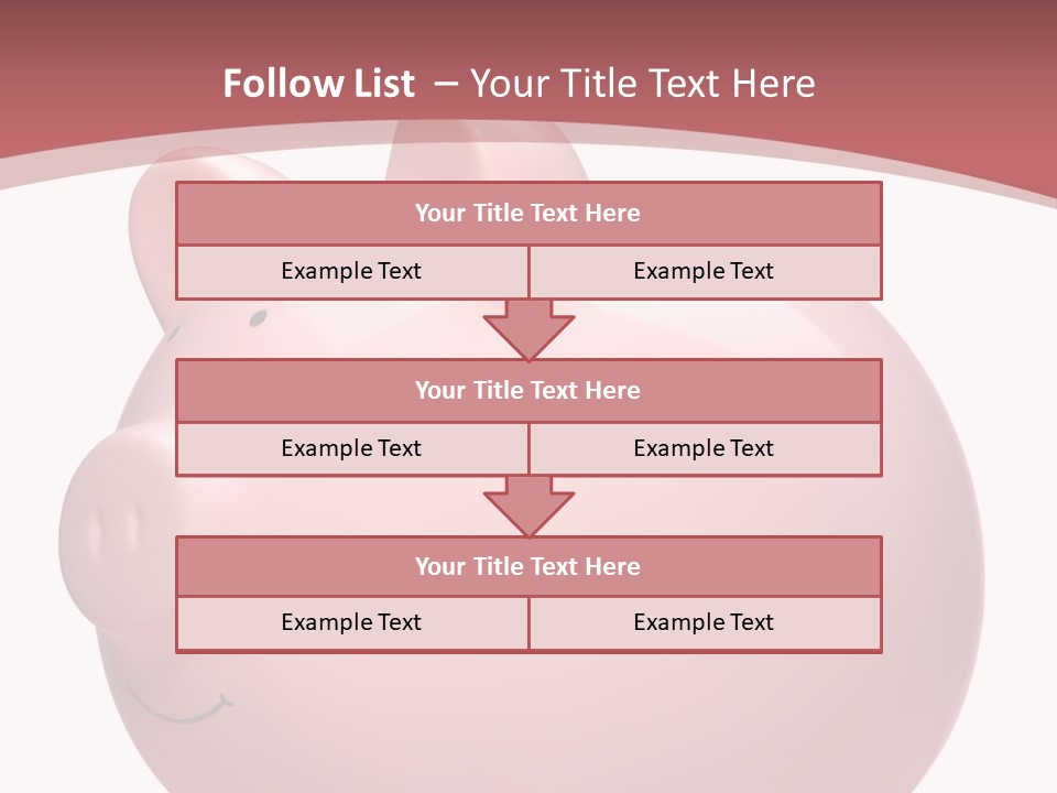 A Pink Piggy Bank Sitting On Top Of A Table PowerPoint Template