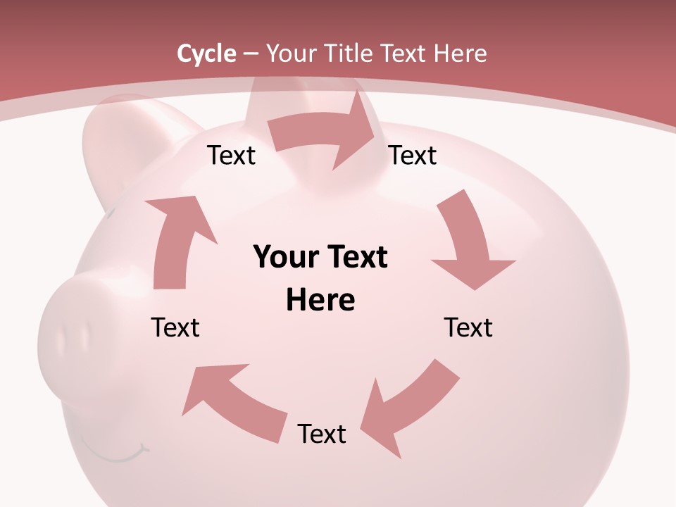 A Pink Piggy Bank Sitting On Top Of A Table PowerPoint Template