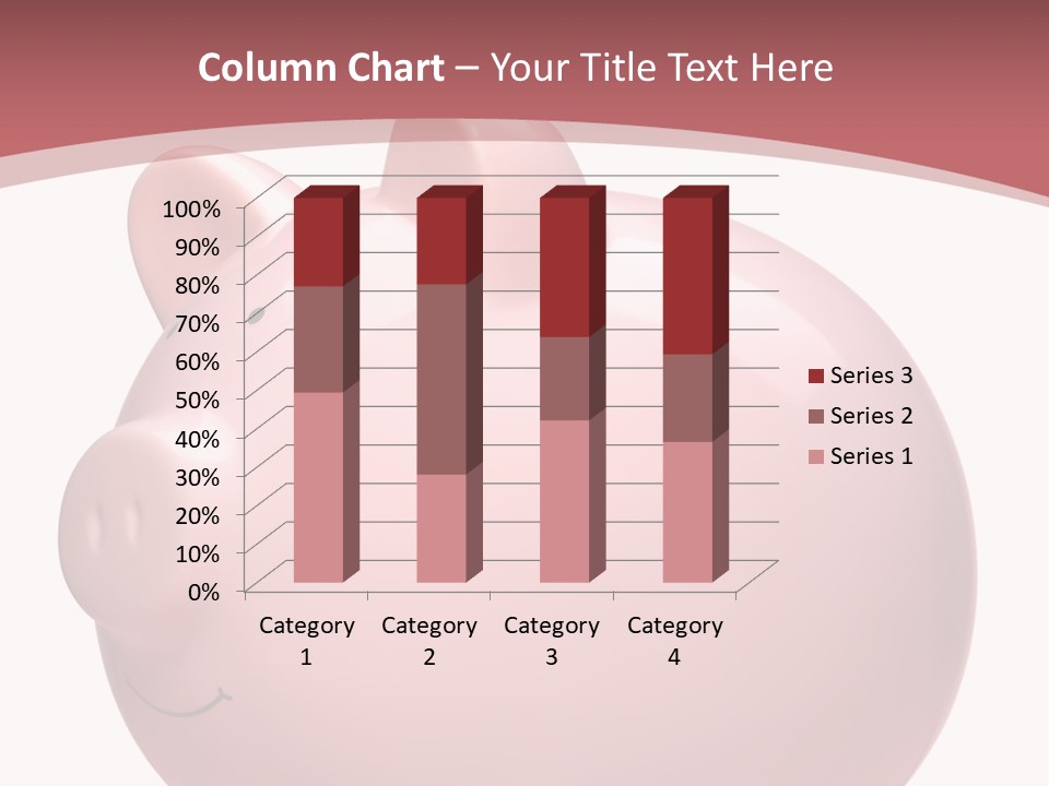 A Pink Piggy Bank Sitting On Top Of A Table PowerPoint Template
