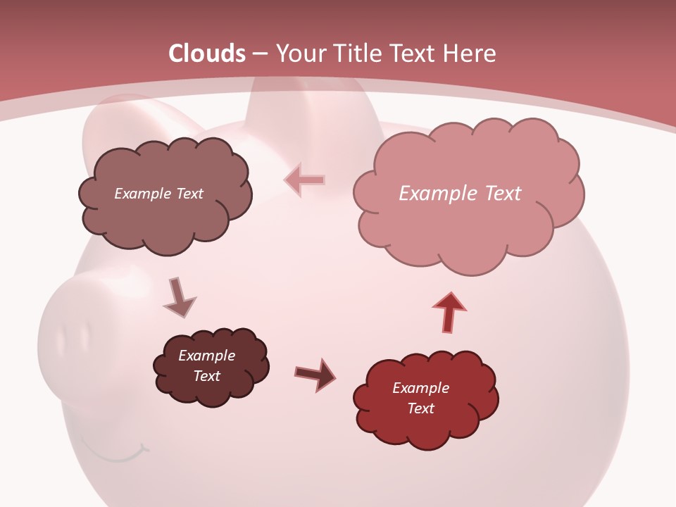 A Pink Piggy Bank Sitting On Top Of A Table PowerPoint Template
