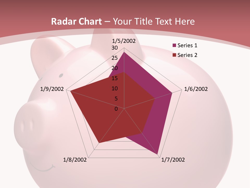 A Pink Piggy Bank Sitting On Top Of A Table PowerPoint Template