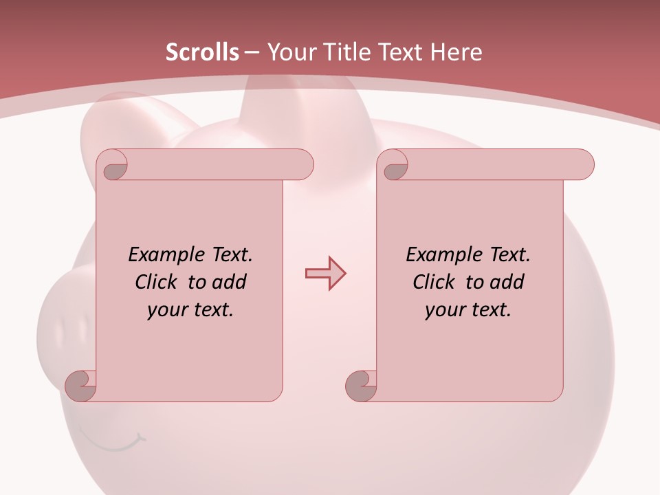 A Pink Piggy Bank Sitting On Top Of A Table PowerPoint Template