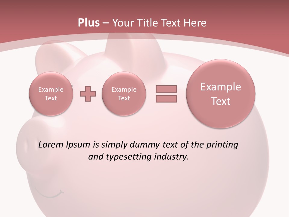 A Pink Piggy Bank Sitting On Top Of A Table PowerPoint Template
