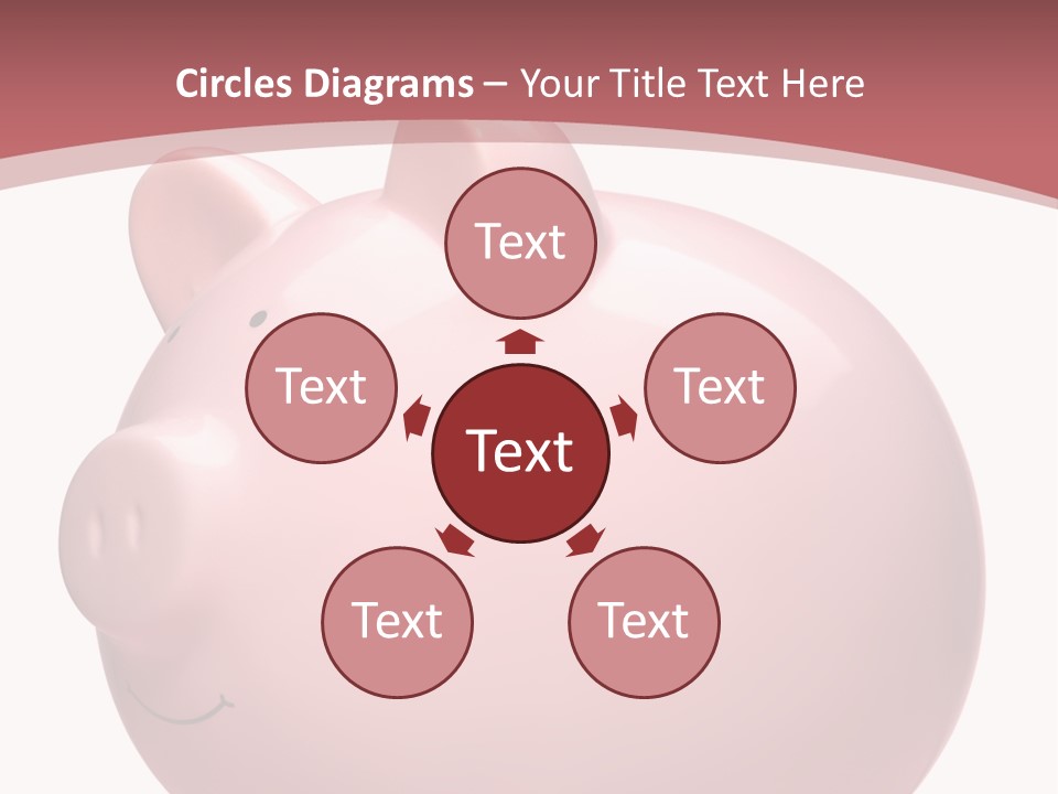 A Pink Piggy Bank Sitting On Top Of A Table PowerPoint Template