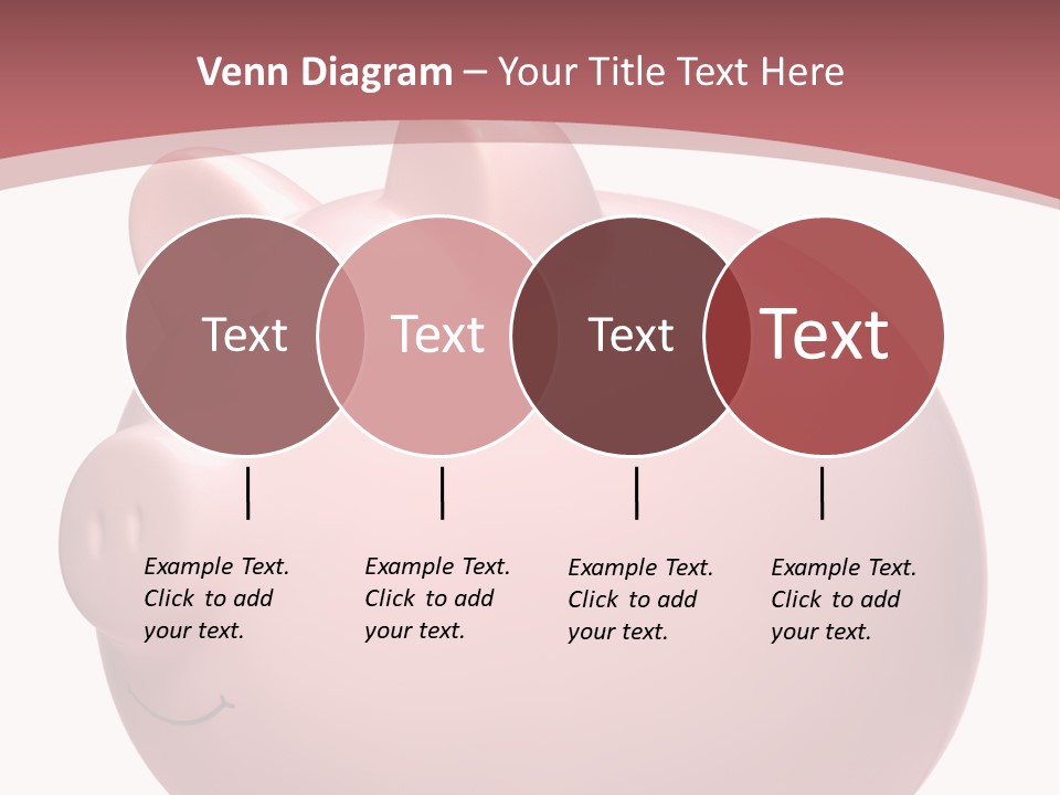 A Pink Piggy Bank Sitting On Top Of A Table PowerPoint Template