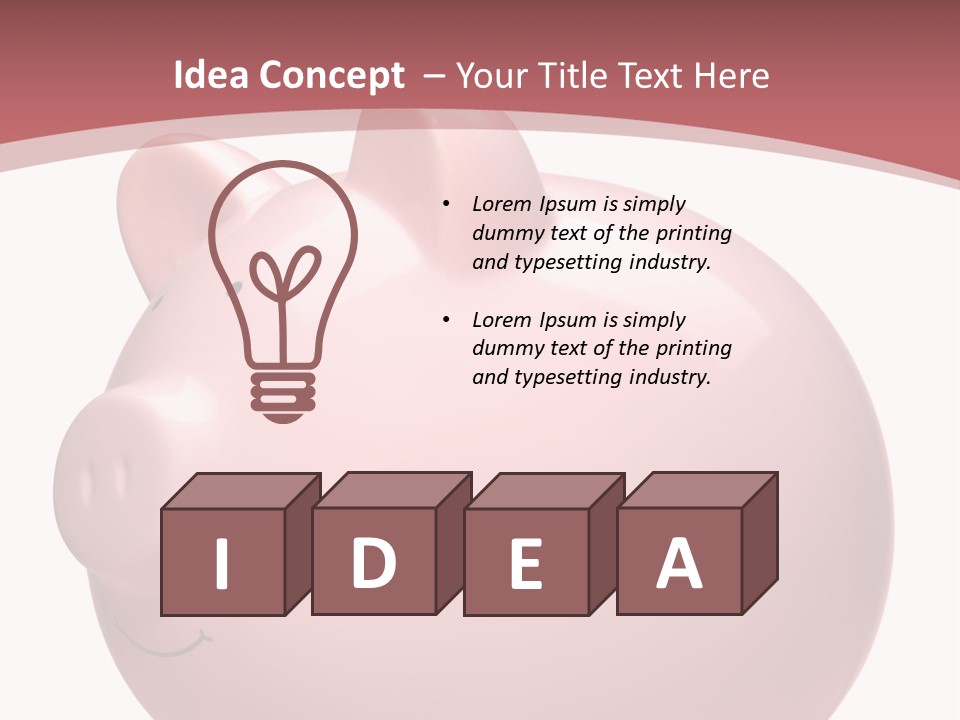 A Pink Piggy Bank Sitting On Top Of A Table PowerPoint Template