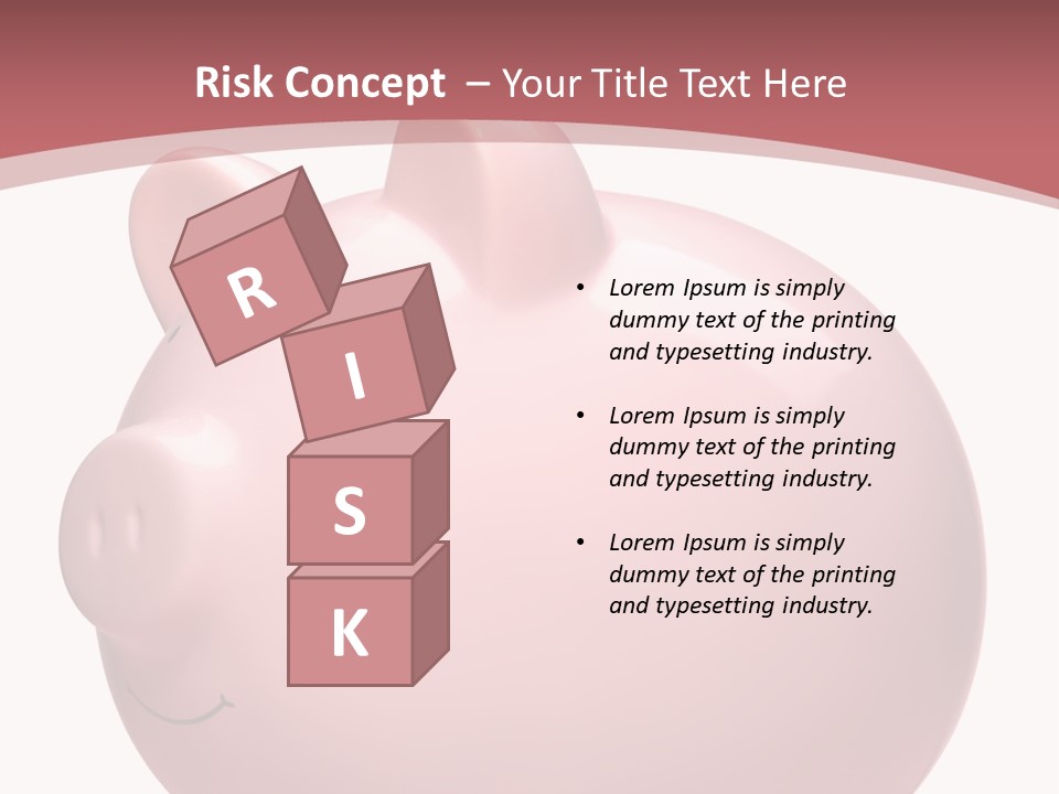 A Pink Piggy Bank Sitting On Top Of A Table PowerPoint Template