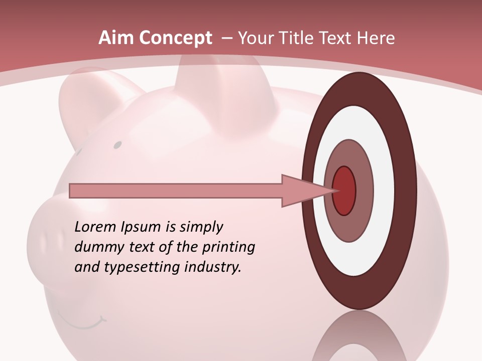 A Pink Piggy Bank Sitting On Top Of A Table PowerPoint Template