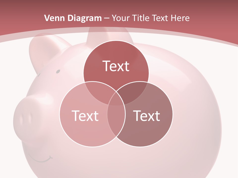 A Pink Piggy Bank Sitting On Top Of A Table PowerPoint Template