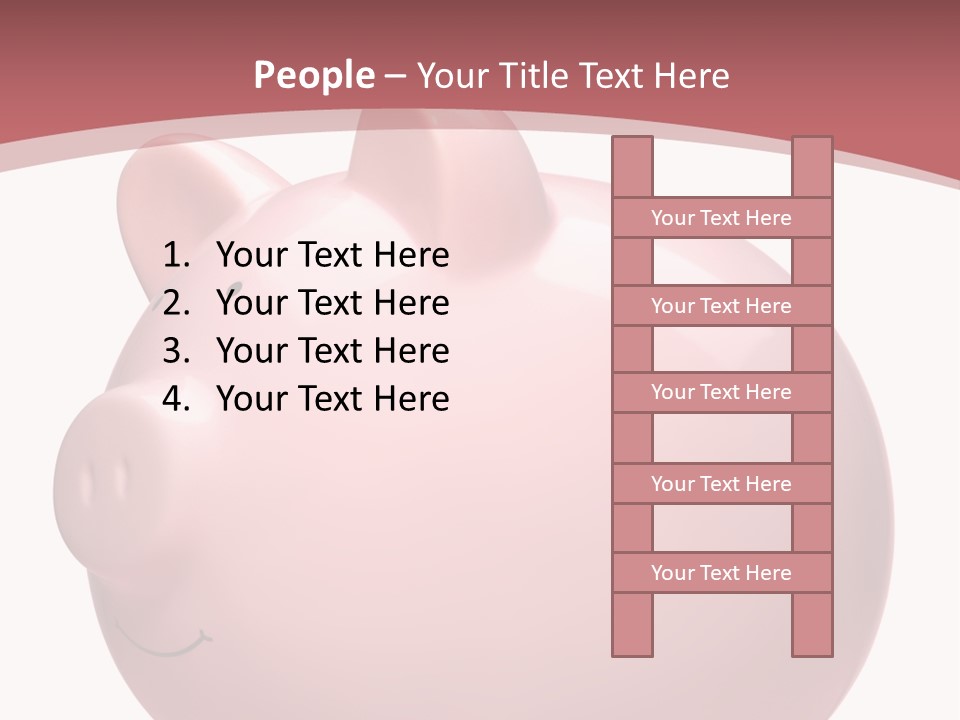 A Pink Piggy Bank Sitting On Top Of A Table PowerPoint Template