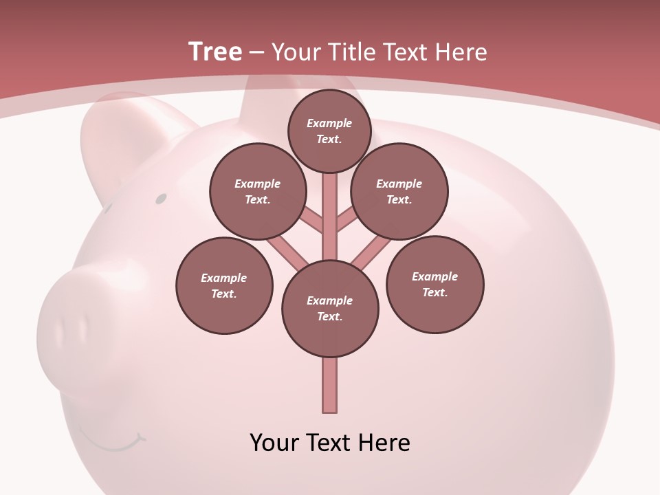 A Pink Piggy Bank Sitting On Top Of A Table PowerPoint Template